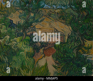 . Anglais : peinture de Vincent van Gogh, 1889 Nederlands : Schilderij van Vincent van Gogh, 1889 English : Entrée d'une carrière Nederlands : Ingang van een steengroeve . 1889. Ingang van een steengroeve - s0041V1962 - Van Gogh Banque D'Images