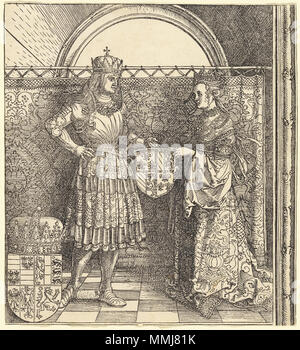 D11471.jpg Albrecht Dürer, les fiançailles de Maximilien avec Marie de Bourgogne, Allemand, 1471 - 1528, 1511, gravure sur bois, Rosenwald Collection Albrecht Dürer - les fiançailles de Maximilien avec Marie de Bourgogne (NGA 1964.8.696.a) Banque D'Images