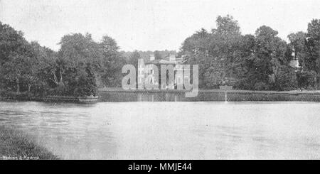 De l'argent. Temple House & Island 1897 ancienne vintage print photo Banque D'Images