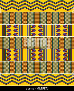 Modèle logique ethnique. Bain de tissu. Ornement traditionnel du Ghana. Illustration de Vecteur