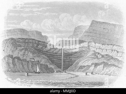 L'OIEAU. Blackgang Chine, île de Wight 1870 ancienne vintage print photo Banque D'Images