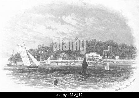 Île de Wight. West Cowes. L'OIEAU 1860 ancienne vintage print photo Banque D'Images