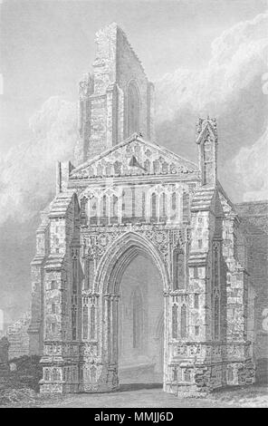 Le Norfolk. Walsham, Église N S L'entrée. 1824 églises ancienne imprimer photo Banque D'Images