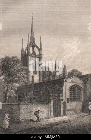 St Dunstan's dans l'Est, Londres. Gravée Antique imprimer 1817 ancien Banque D'Images