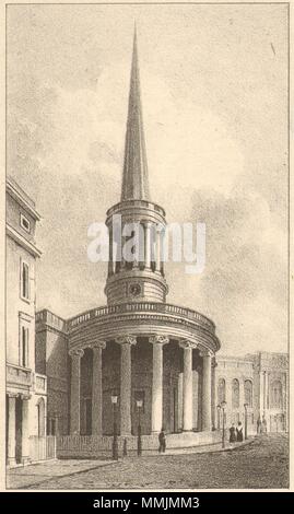 MARYLEBONE. L'âme, toutes les Église Langham Place. Regent Street. John Nash 1833 Banque D'Images