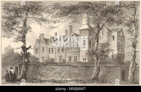 MARYLEBONE. Vieux Manoir. Henry VIII's Hunting Lodge 1833 ancien Banque D'Images