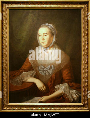 . Anglais : Peinture de Anne Catharine Hoof Green, éditeur de la Maryland Gazette à partir de 1767 sur le Portrait d'Anne Catherine Hoof Green (c.1720-1775). 1769. Anne Catharine Hoof Green Banque D'Images