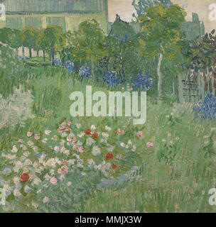 . Anglais : peinture de Vincent van Gogh, 1890 Nederlands : Schilderij van Vincent van Gogh, 1890 English : le Jardin de Daubigny Nederlands : Tropical Daubigny . 1890. De Tuin van Daubigny - s0104V1962 - Van Gogh Banque D'Images