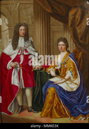 Queen Anne (1665-1714) et du Prince Georges de Danemark (1653-1708). 1706. Charles Boit - Portrait de la Reine Anne et de Prince George et du Danemark (1706) Banque D'Images