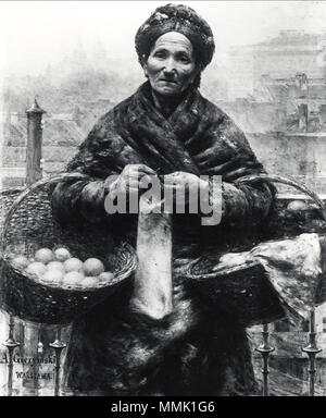 Deutsch : Jüdin mit Orangen. Anglais : femme juive de vendre des oranges. Polski : ?ydówka czami pomara ?z. 1880-1881. Aleksander Gierymski Zydowka pomaranczami z Banque D'Images