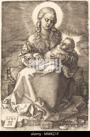 R-20101021-0023.jpg Albrecht Dürer (Allemand, 1471 - 1528 ), la Vierge avec l'enfant emmailloté, 1520, gravure, Rosenwald Collection Albrecht Dürer - La Vierge à l'enfant emmailloté (NGA 1943.3.3545) Banque D'Images