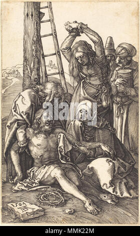 R-20101021-0059.jpg Albrecht Dürer (Allemand, 1471 - 1528 ), la lamentation, 1507, gravure, Rosenwald Collection Albrecht Dürer - La Lamentation (NGA 1943.3.3514) Banque D'Images