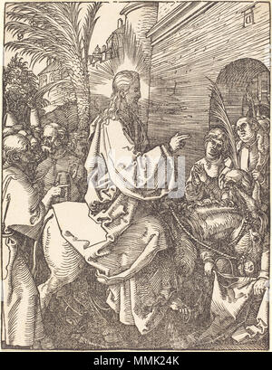 R-20101022-0007.jpg Albrecht Dürer (Allemand, 1471 - 1528 ), le Christ est l'entrée dans Jérusalem, probablement c. 1509/1510, woodcut, Rosenwald Collection Albrecht Dürer - Le Christ est entrée à Jérusalem (NGA 1943.3.3638) Banque D'Images