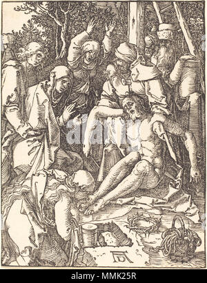 R-20101022-0030.jpg Albrecht Dürer (Allemand, 1471 - 1528 ), la lamentation, probablement c. 1509/1510, woodcut, Rosenwald Collection Albrecht Dürer - La Lamentation (NGA 1943.3.3659) Banque D'Images