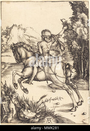 R-20101022-0079.jpg Albrecht Dürer (Allemand, 1471 - 1528 ), Le Petit Messager, c. 1496, gravure, Rosenwald Collection Albrecht Dürer - Le Petit Courrier (NGA 1943.3.3456) Banque D'Images