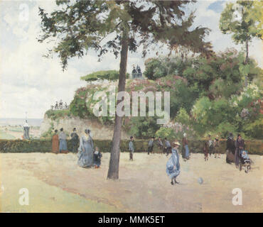 Anglais : Le Jardin Public à Pontoise English : Le Jardin de la ville, Pontoise . 1874. Camille Pissarro - La Jardin de la ville, Pontoise - 1874 Banque D'Images