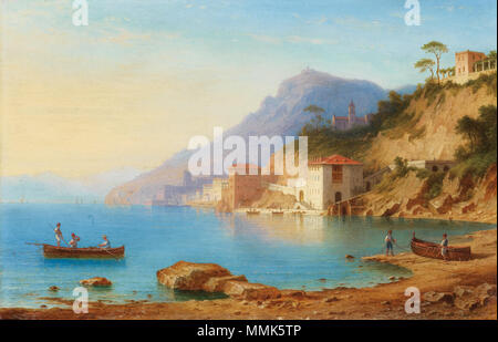 Carl Morgenstern - Blick auf die Küste von Amalfi (1867) Banque D'Images