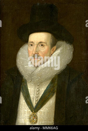 . Anglais : Portrait de Henry Howard, comte de Northampton, le port du 'George' de l'insigne de l'ordre de la Jarretière. . Vers 1605. Henry Howard, comte de Northampton cercle de Vlieger Banque D'Images