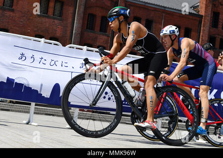 Yokohama, Kanagawa, Japon. 12 mai 2018. Makoto Odakura (JPN) Triathlon : triathlon ITU World Elite Hommes de Yokohama, Yokohama, Kanagawa, Japon. Credit : MATSUO .K/AFLO SPORT/Alamy Live News Banque D'Images