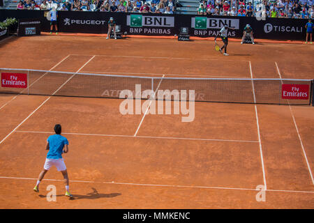 1er jour de séances de formation et de qualification à l'IBI 2018 International Tennis Championships à Rome Banque D'Images