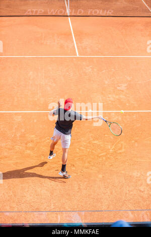 1er jour de séances de formation et de qualification à l'IBI 2018 International Tennis Championships à Rome Banque D'Images