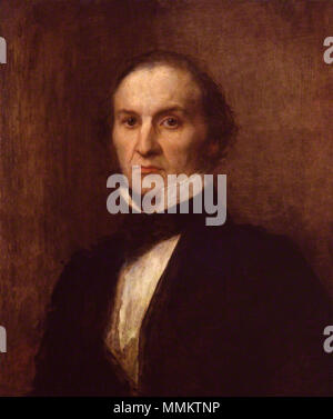 . Anglais : Portrait du Premier ministre britannique William Ewart Gladstone peint par George Frederic Watts en 1859 par George Frederic Watts, huile sur panneau, 1859 Gladstone par Watts-1859 Banque D'Images