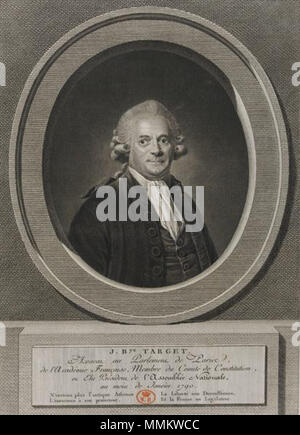 . English : Guy-Jean-Baptiste Target (1733-1806), magistrat et député français . 1792. GJB Target Banque D'Images