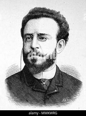 . Anglais : gravure portrait de la cantatrice portugais, Francisco D'Andrade publié dans Illustrated sporting and Dramatic News, 24 juillet 1886, Volume 2, page 540. C'était l'année, il fait ses débuts au Royal Italian Opera à Londres. . 24 juillet 1886. Non crédité dans le texte. A gravure initiales qui semblent être 'A.W.'. Peut-être le graveur Août Weger (1823-1892). Voir l'http://digitalgallery.nypl.org/nypldigital/id ?1100792 Francisco D'Andrade, illustré et sportives nouvelles dramatiques, 1886 Banque D'Images