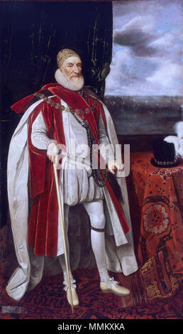 . Anglais : Charles Howard (1536-1624), 1 Comte de Nottingham huile sur toile 208,5 x 139,5 cm ca. 1620 inscrits b.l. : Carolus Baro. Howard de Effingham, vient Nottingham, summus Angliae Admirallus - Ductor Classium - 1588. Obijt anno 1624. L'Aetat. 88 Charles Howard (1536-1624), 1 Comte de Nottingham * huile sur toile 208,5 x 139,5 cm * *ca. 1620 *inscrit b.l. : Carolus Baro. Howard de Effingham, vient Nottingham, summus Angliae Admirallus - Ductor Classium - 1588. Obijt anno 1624. L'Aetat. 88 Charles Howard (1536-1624), par Daniel Mytens Banque D'Images