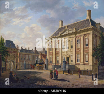 Le Mauritshuis à La Haye *huile sur panneau 62 x 72 cm * *signé b.r. : B. van Hove Bartholomeus 1825 Johannes van Hove, Het Mauritshuis te Den Haag Banque D'Images