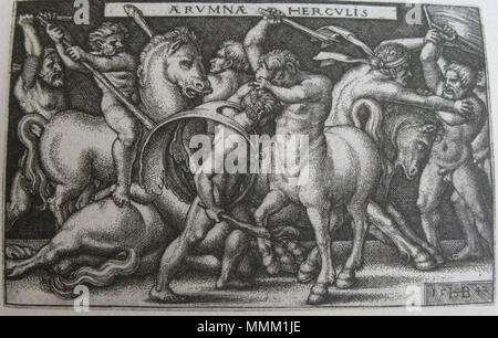 . Anglais : Hercules le meurtre d'un centaure . 1542. Hans Sebald Beham (1500-) noms alternatifs Beham, Hans Sebald Allemand Description de l'artiste, peintre, graveur et bûcheron Date de naissance/décès 1500 22 novembre 1550 / 22 novembre 1550 Lieu de naissance/décès Nuremberg Nuremberg, lieu de travail de Francfort Francfort (Main), München contrôle d'autorité : Q507825 : VIAF 59167585 ISNI : 0000 0001 0905 7714 ULAN : 500115491 RCAC : n80024446 : WGA BEHAM Hans Sebald, tuant un Hercules WorldCat, Iconotheca Valvasoriana centaur Banque D'Images