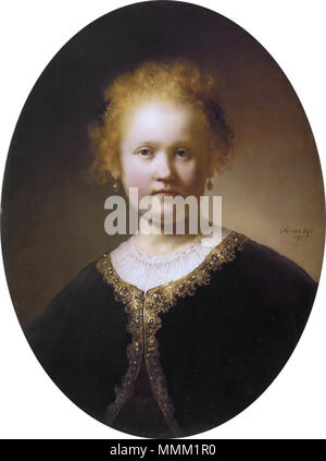 Borststuk van een jonge vrouw buste d'une jeune femme. 1632. Buste d'une jeune femme, d'après Rembrandt van Rijn Banque D'Images