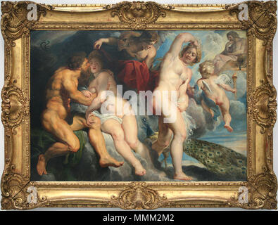 Roi des Laphites Ixion trompé par Junon qu'il voulait séduire, huile sur toile de Pierre Paul Rubens réalisée vers 1615. - OEuvre appartenant au Musée du Louvre de Paris photographiée dans la " Galerie du Temps " du Musée du Louvre-Lens où elle est exposée temporairement. Roi des Laphites Ixion trompé par Junon qu'il voulait séduire, huile sur toile de Pierre Paul Rubens réalisée vers 1615. - OEuvre appartenant au Musée du Louvre de Paris photographiée dans la " Galerie du Temps " du Musée du Louvre-Lens où elle est exposée temporairement. 0 roi des Laphites Ixion trompé par Junon qu'il voulait Banque D'Images