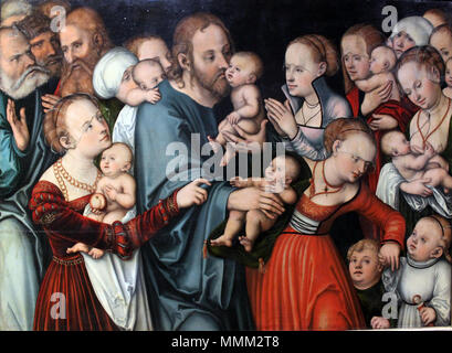 1538 Cranach d.Ä. Christus segnet die Kinder anagoria Banque D'Images