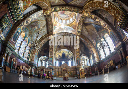 SAINT PETERSBURG/Russie-09 DESEMBER 2018 : la cathédrale Saint Isaac ou Isaakievskiy Sobor, Saint Petersburg, Russie. Vue de l'intérieur, la coupole centrale w Banque D'Images