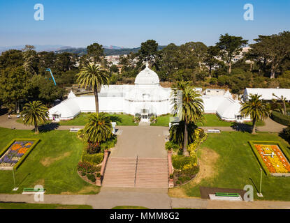 Jardins botaniques dans le parc du Golden Gate à San Francisco en Californie vue aérienne Banque D'Images