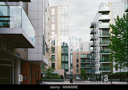 Appartement moderne dans les bâtiments nouvellement réaménagé Woodberry Down, près de sept Sœurs Road, North London UK Banque D'Images