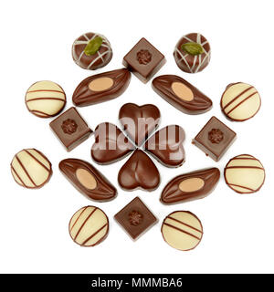 Confiserie chocolat isolé sur fond blanc Banque D'Images