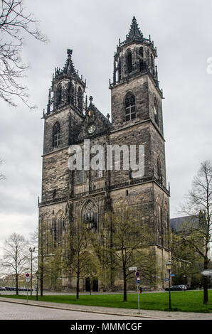 La Cathédrale de Magdebourg, officiellement appelée la Cathédrale des Saints Catherine et Maurice, une cathédrale protestante, la plus ancienne cathédrale gothique en Allemagne. Banque D'Images