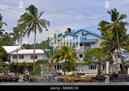 Bed and Breakfast Inn sur l'avenue côtière dans la région de Mata Utu, Wallis Island, Wallis et Futuna, Pacifique Sud Banque D'Images