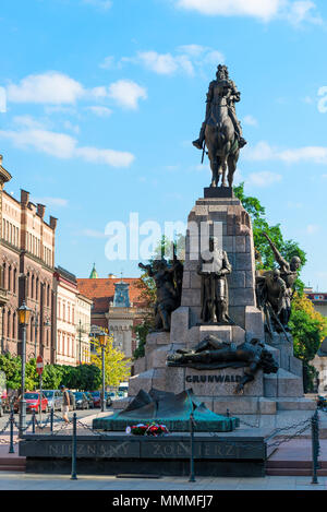 Monument à Cracovie - à cheval Banque D'Images