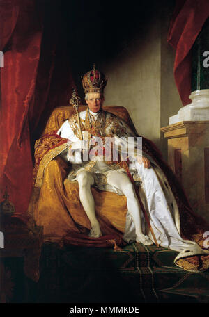 L'empereur François II d'Autriche (1768-1835) le port de la robe impériale autrichiens. 1832. François II, Saint Empereur Romain par Friedrich von Amerling 003 Banque D'Images