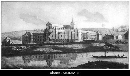 . Anglais : Vue de l'abbaye cistercienne de Val-Saint-Lambert, peu après l'abbaye a été presque entièrement reconstruite et élargie (1751-1765). . 1 avril 2014, 18:58:09. Inconnu 23 Abbaye du Val-Saint-Lambert, ca 1770 Banque D'Images