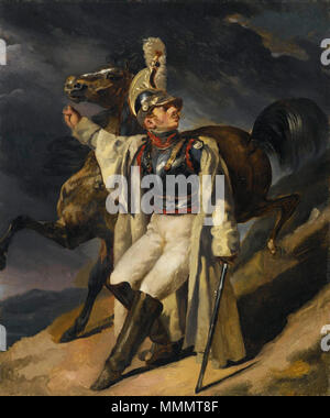 Le Musée de Brooklyn - le Cuirassier blessé (étude Le Cuirassier blessé quittant le feu esquisse) - Théodore Géricault Banque D'Images