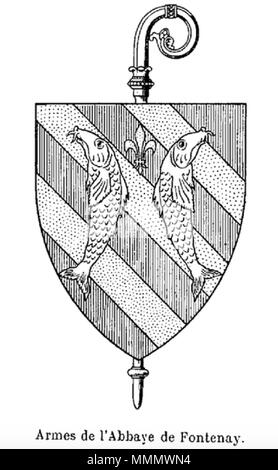 . English : Lucien Bégule, L'abbaye de Fontenay et l'architecture cistercienne, Paris, Éditions Laurens 56 Armes de l'abbaye de Fontenay Banque D'Images