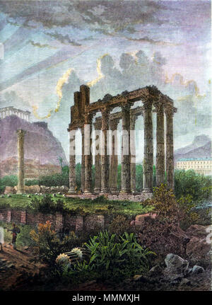 Les ruines d'Athènes . détail autour de 1870. J.A. Fiedler Après Albert Rieger 61 ruines d'Athènes c1870 détail Banque D'Images