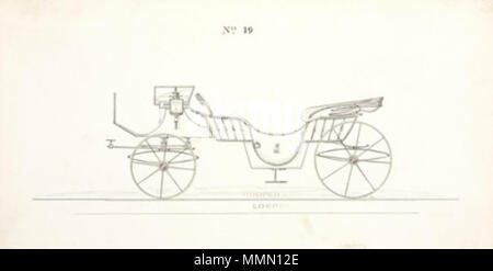 . Dessin d'une conception pour une calèche tirée par des chevaux produits par l'coachbuilders Hooper & Co., l'entreprise a été créée en 1807 à Haymarket, Londres, ont obtenu leur premier patronage royal en 1830, et acquis une réputation de qualité inégalée et de l'artisanat. Au 20e siècle, ils sont passés à la construction de carrosseries pour voitures particulières, et sont surtout connus pour leur association avec Rolls-Royce Ltd . avant 1900. 72 anonyme calèche, 1850-1900 Banque D'Images