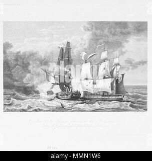 . Anglais : Lutte du HMS Loizeau et le Bayonaise . Jean François Hue (Français, 1751-1823) 76 PW4707 Bayonnaise contre l'embuscade Banque D'Images