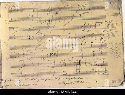 . Anglais : Première page autographe de Ludwig van Beethoven Sonate pour piano n°32, Opus 111 English : Création d'autographes privée page de la Sonate pour piano n° 32, opus 111, de Ludwig van Beethoven . 1822. Ludwig van Beethoven (1770-1827) 78 Beethoven Sonate 32 p1 Banque D'Images