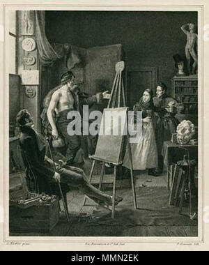 . Dansk : Wilhelm Bendz Malerne (1804-1832) plat og Christian Frederik Carl Holm (1803-1846) e i atelier modeleur med . vers 1830. lithographe Peter Gemzöe (1811-1879) 79 Bendz og Chr Holm Banque D'Images